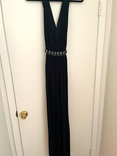 NWT D&G Dolce & Gabbana Black low Back Sleeveless Beaded Maxi Dress  size 40