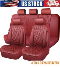 Fundas Para Asientos De Automovil Color Rojo Borgo a Puro Juego Combinado NUEVO.