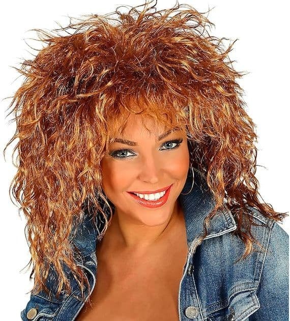 Ladies 1980s Rock Star Wig Fancy Dress Accessory