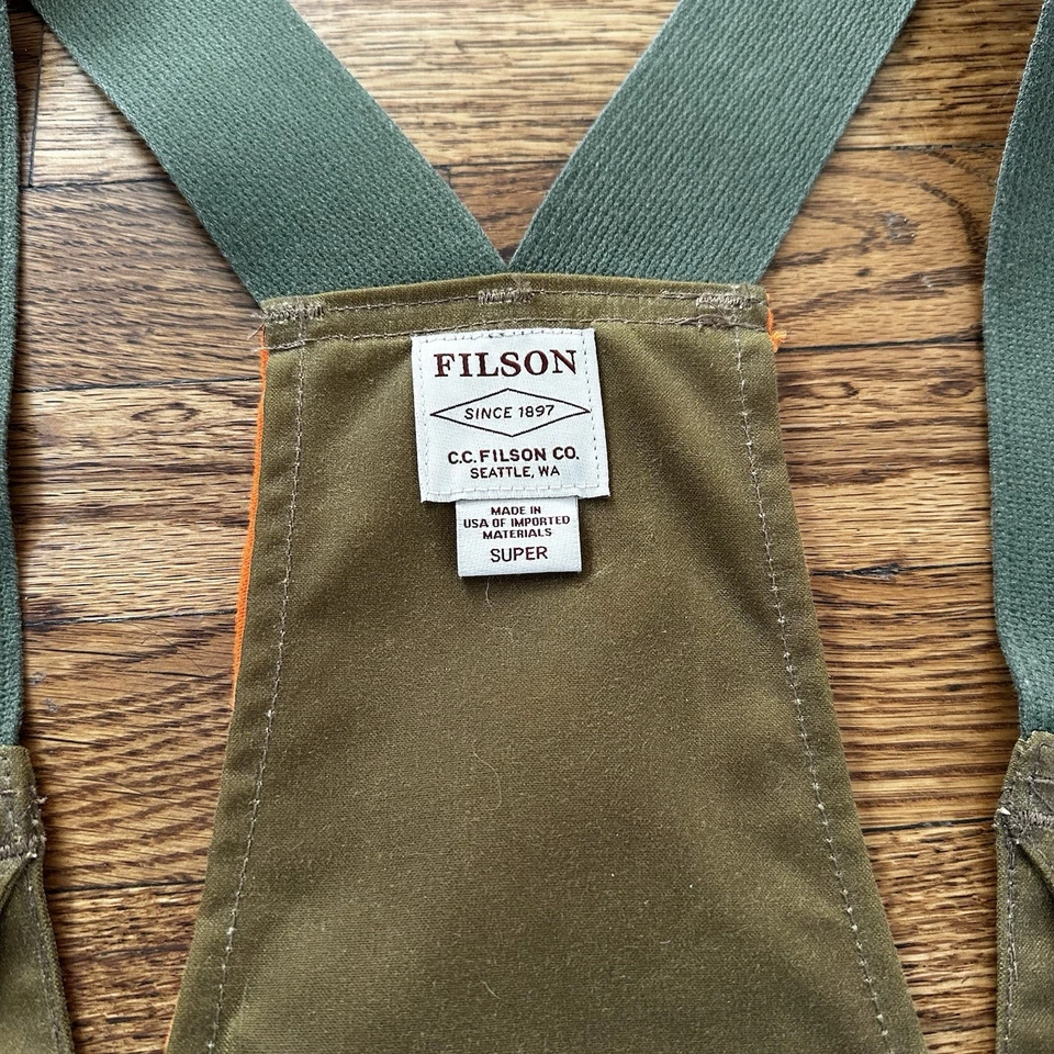 Filson Super Duty Tin Cloth Hunting Vest Size Super Blaze Orange Pockets Made US - Image 2 of 4