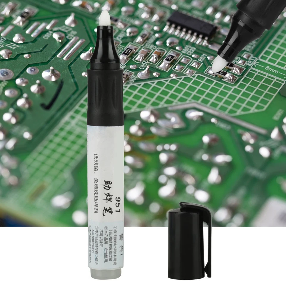 Pluma de fundente de colofonia de soldadura de 13 cm 951 de bajos sólidos NO soldadura limpia para célula solar 1 pieza Foto 3 de 4