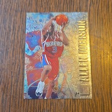 Fleer Metal 1996-97 Allen Iverson Rookie #201 Philadelphia 76ers NBA Card. rookie card picture
