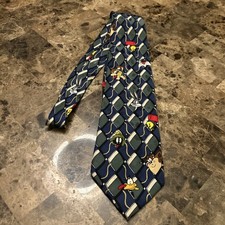 VTG 1995 Looney Tunes Mania Warner Bros Tie Bugs Taz Marvin Made In Korea 58 in