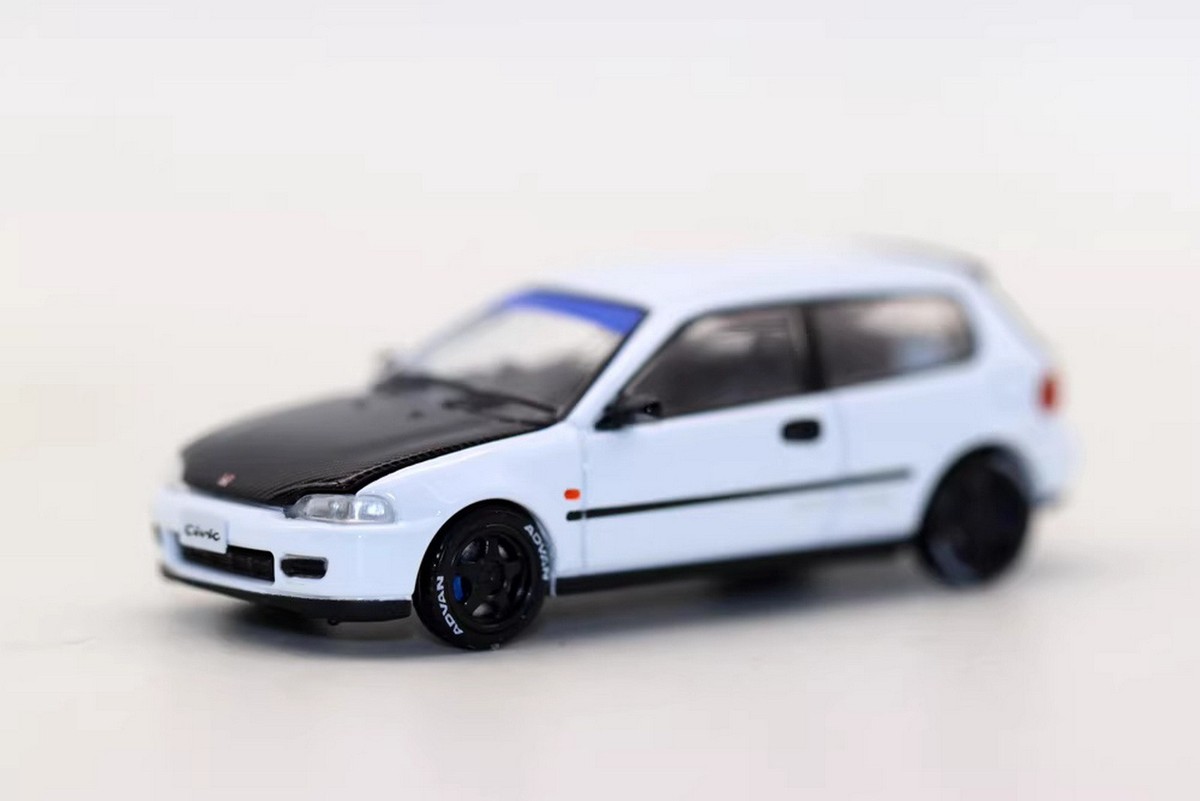 ミニカー Honda Civic EG6 703/999 1/64 BMC 1/64 Scale Honda Civic EG6 White/Black Diecast Car Model Toy