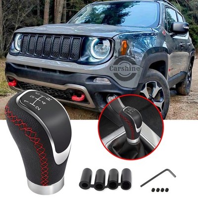Universal 5 Speed Leather Car Manual Gear Stick Shift Knob Shifter Lever Head
