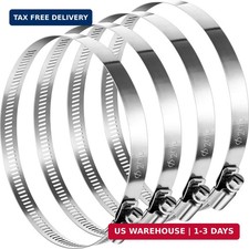 4 Pieces 8 Inch Adjustable 304 Stainless Steel Duct Clamps Worm Gear Hose Clamp