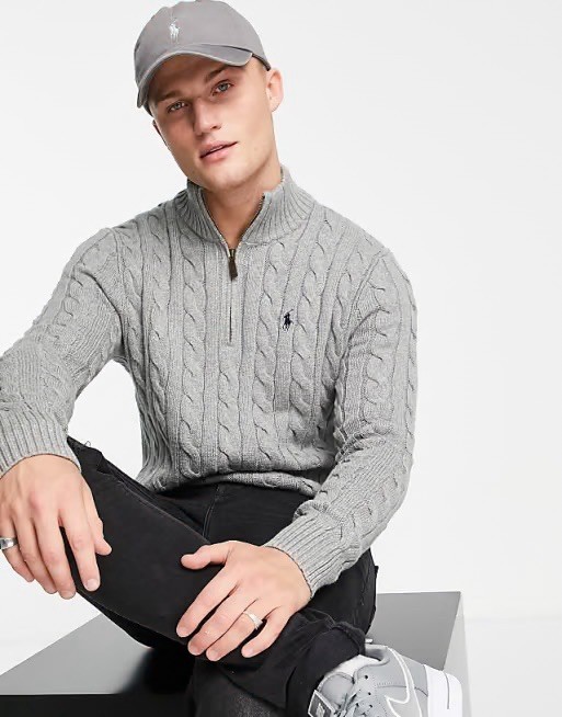 GREAT PRICE !!! Polo RL gray hafl-zip Sweatshirt  size S, will sold out