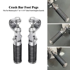 1Pair 1"-1/4" Crash Bar Folding Foot Pegs Fits For Harley Highway Engine Guards