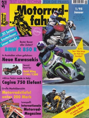   ️ Motorradfahrer #1/1995 Januar - BMW R850R, Cagiva 750, Kawa GPZ1100 +ZX-6R