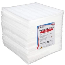 100 Pack Premium Cushioning Foam Wrap Sheets 12x12x1/16 Packing Foam Sheets for