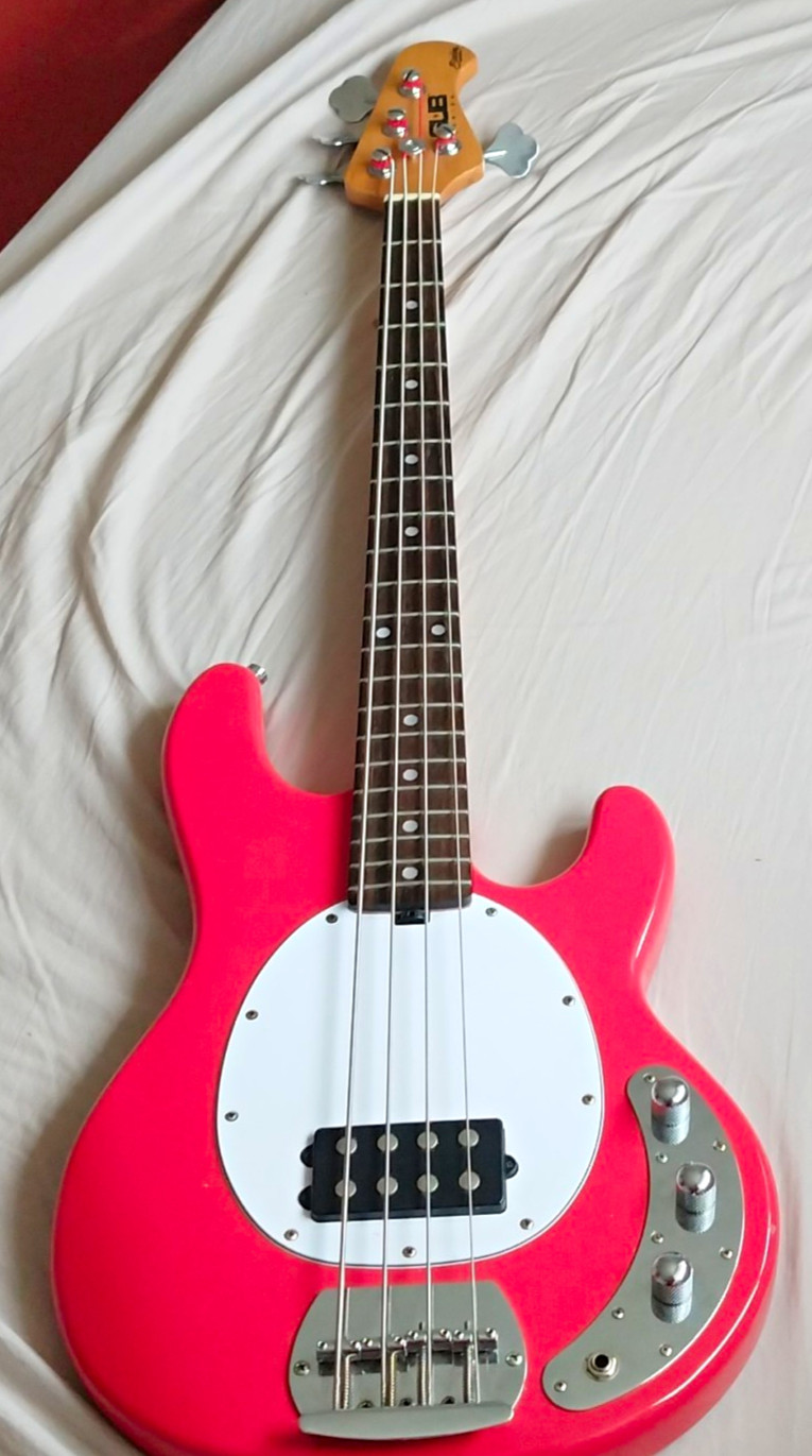 Sterling by Music Man SUB Series 4-String Bass Fiesta red -- Made in China