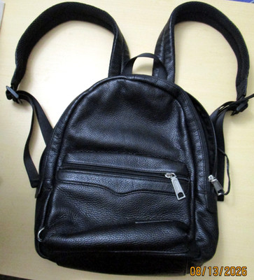 Rebecca Minkoff Backpack Black Pebbled Leather Silver Hardware Small to Medium