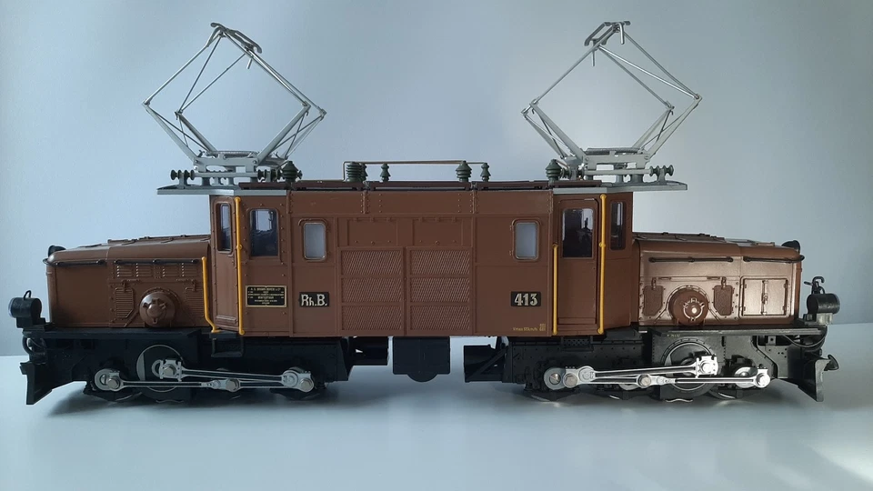 Spur G - braunes RhB-Krokodil Nr. 413 von LGB - digital + Licht + Sound  - TOPP - Bild 2 von 4