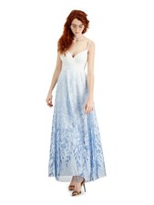 TRIXXI Womens Navy Spaghetti Strap Formal Fit + Flare Dress 7