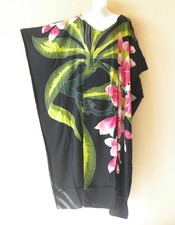 KD513 Floral Hand Painted Women Batik Caftan Kimono Abaya Hippy Women Maxi Dress