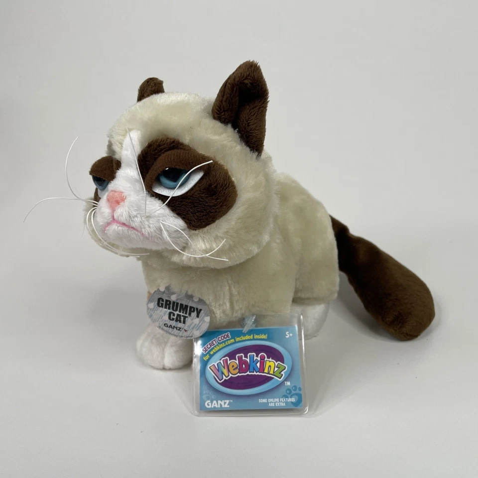 NUEVO Webkinz Grumpy Cat SELLADO Código Sin Usar HM800 NUEVO CON ETIQUETAS ÚLTIMO ¡Súper RARO! Foto 2 de 4