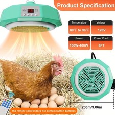 Chicken Coop Heater Timing Chicken Heat Lamp Digital Display with Remote Control