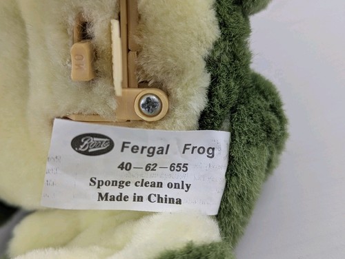 Vintage Plüschtier Stiefel Fergal Frosch batteriebetrieben funktionstüchtig 8 Zoll 20 cm - Bild 7 von 11