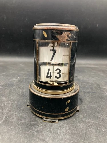 Vintage Kohler Mergenhagen Style Plato Black Flip Clock WORKS