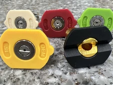 SET OF 5 POWER WASHER NOZZLE TIPS 3.2 1/4 QUICK CONNECT QC-M FOR SIMPSON/DEWALT+