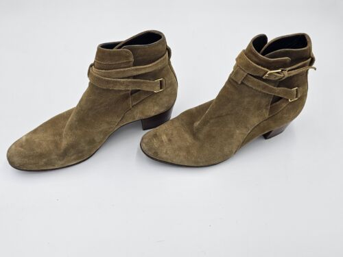 Auth SAINT LAURENT PARIS - 316237 Beige Suede Women's Boots - Picture 2 of 7
