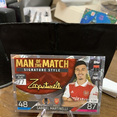 GABRIEL MARTINELLI RC 直筆サインカード 2022-23 Topps Match Attax UEFA Club Competitions - Man of