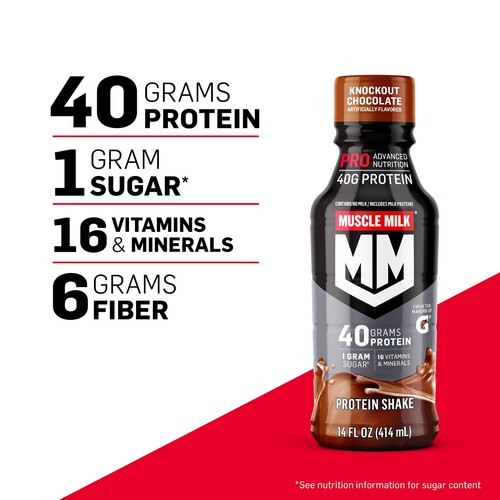 Muscle Milk Pro Series Protein Shake Slammin' Strawberry 40g Protein 14 Fl Oz... - Picture 2 of 6