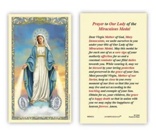Laminated Prayer to Our Lady of the Miraculous Medal Mary Holy Card Catholic