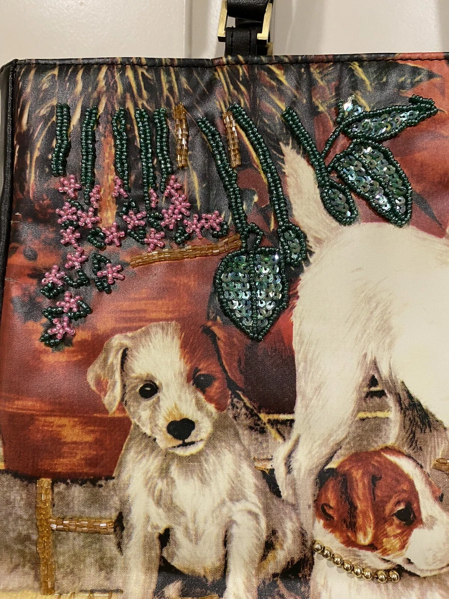 JACK RUSSELL TERRIER UNBRANDED BEADED PURSE SHOULDER BAG