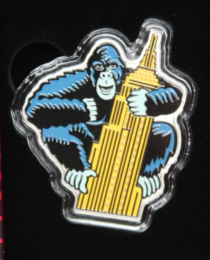 Niue 2023 Burton Morris Colorized Gorilla Shaped 1oz Silver