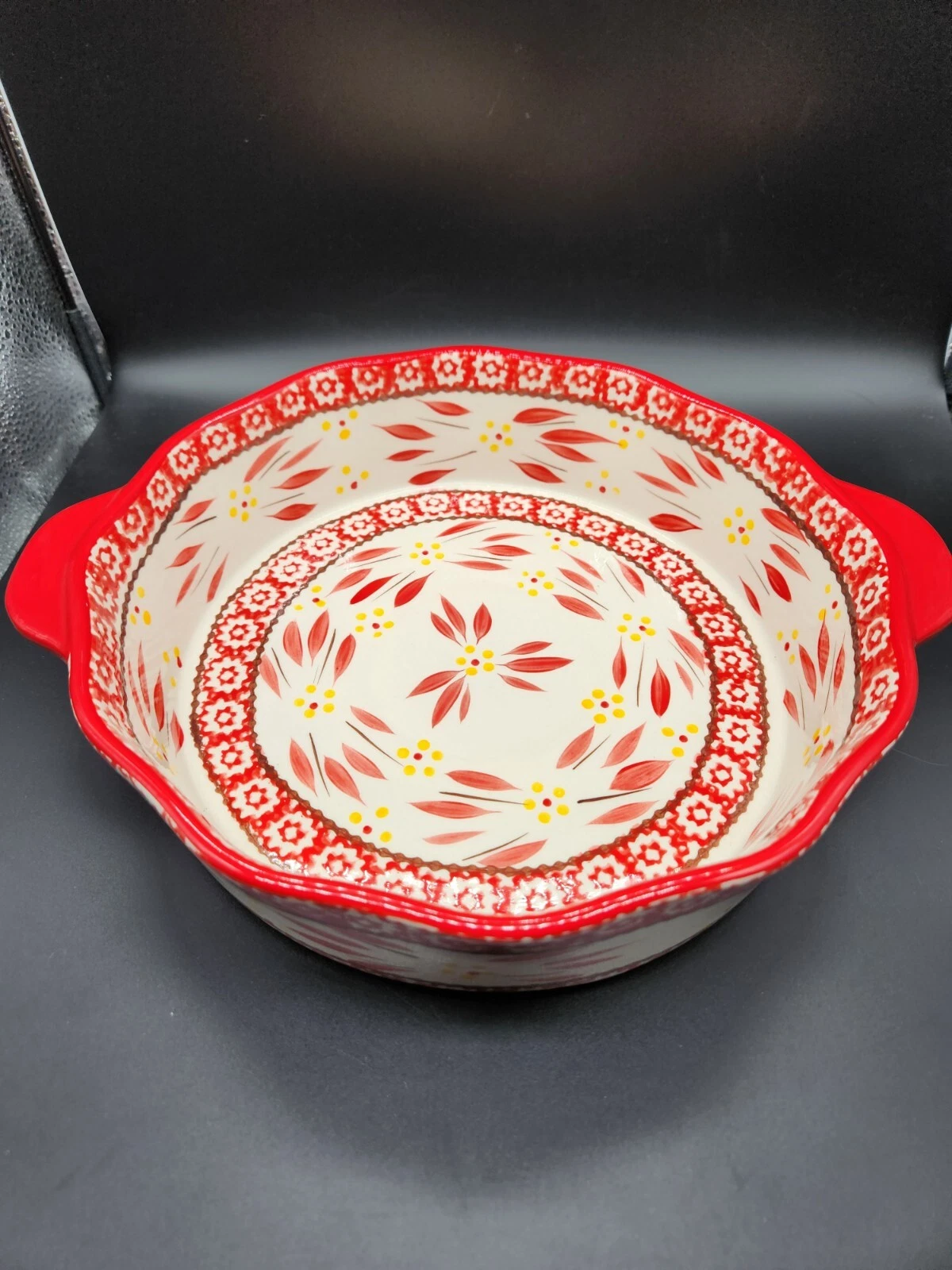 Temp-Tations by Tara Old World Red Pie Dish with Handles