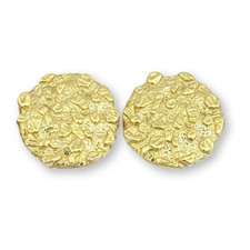 Solid 14K Yellow Gold Round Nugget Earrings, All Sizes (Small, Medium, Large)