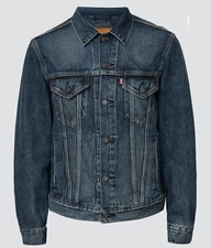 Levis Men Vintage Fit Trucker Jacket Color Dark Wash 773800017