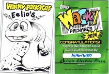 2024 WACKY PACKAGES ANS ARTIST SKETCH CARD EELIO'S E;ECTRIC PIZZA by ACEVEDO