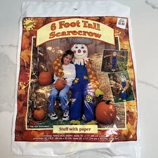 VTG Sun Hill 6 Foot Tall Scarecrow Decoration Stuff W/ Paper 1998 Sealed NOS New