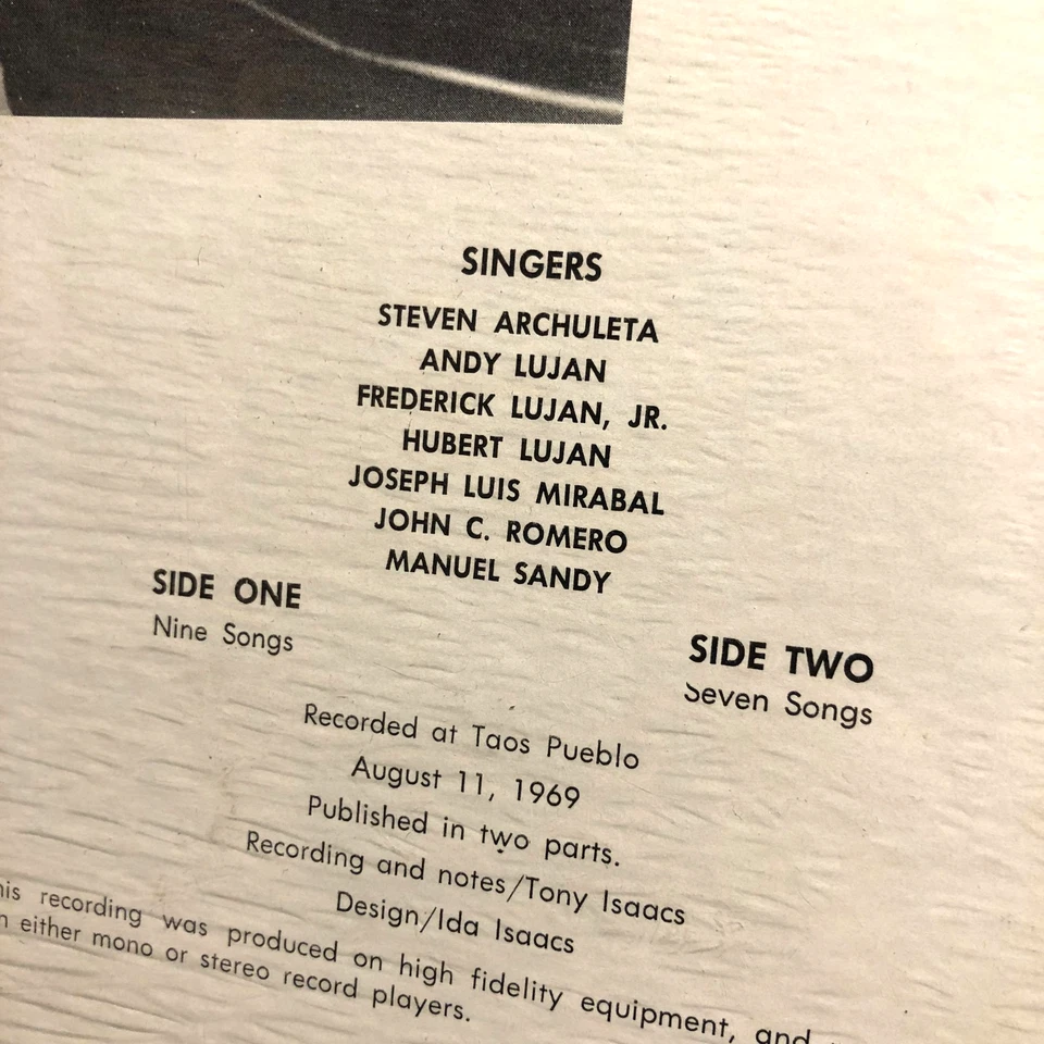 Taos Pueblo Round Dance Songs Of Taos Pueblo Vol 2 Lp sealed Native American M - Image 3 of 4