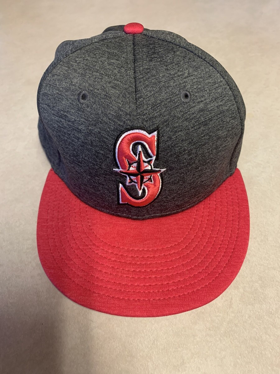 new era Seattle Mariners fitted hat size 8 Grey With Pink