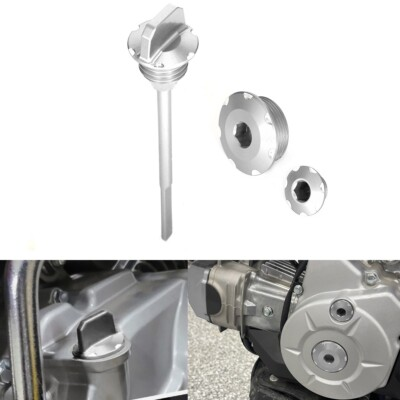 #ad Silver Engine Crankcase Plugs Oil Fluid Dipstick Cap For Honda CRF110F 2013 2024 $21.95