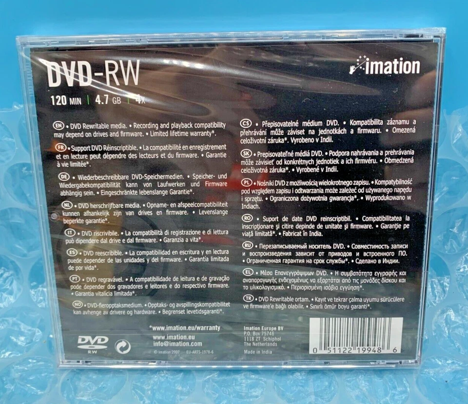 8x Imation DVD-RW 4X Speed 4.7GB 120 min Bundle New in Jewel Case (OFFERS OK) - Image 2 of 2