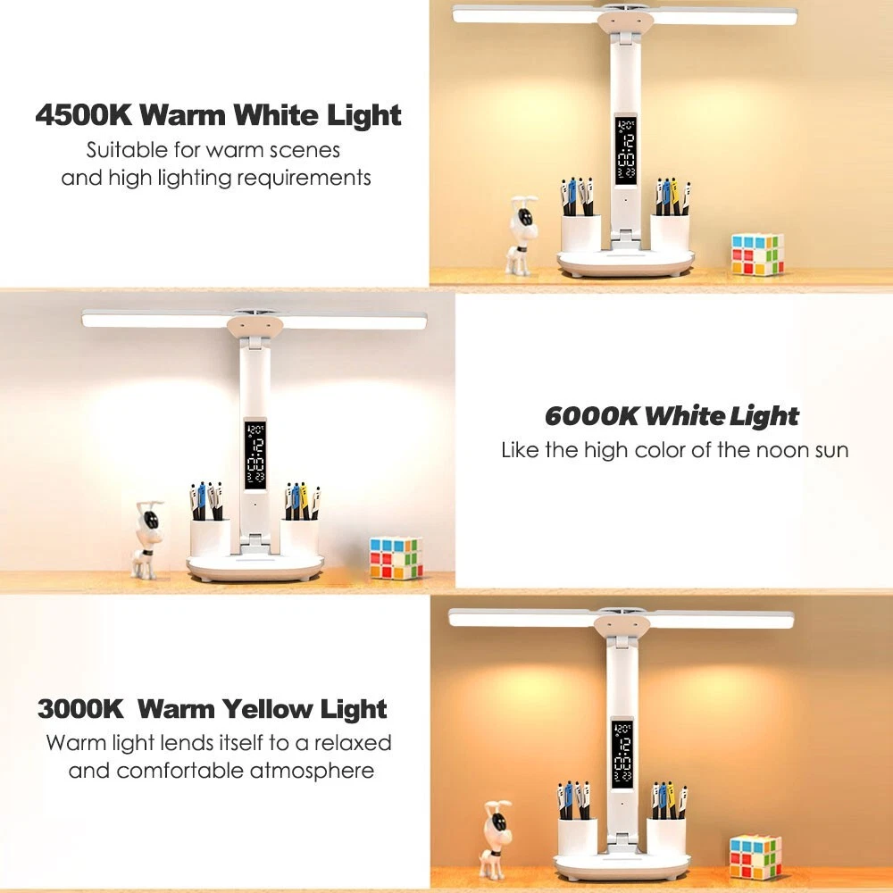LED Reading Desk Lamp with Adjustable Brightness for Work