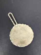 Vintage N.S. CO Hand Hammered Aluminum Silent Butler Table Cumber With Bird