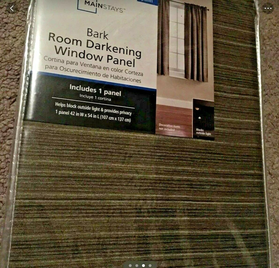 Mainstays room darkening window panel Bark NIP, 42" X 54" - Image 2 of 3
