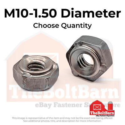 M10-1.5 3 Prong Long Pilot Hex Weld Nuts (Pick Quantity)
