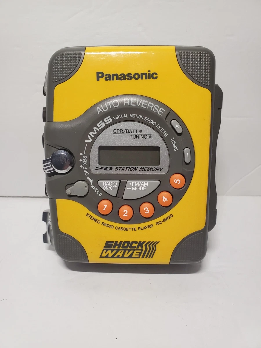 Panasonic RQ-SW20 SHOCKWAVE Stereo Tape Cassette Player Yellow TESTED 2AA