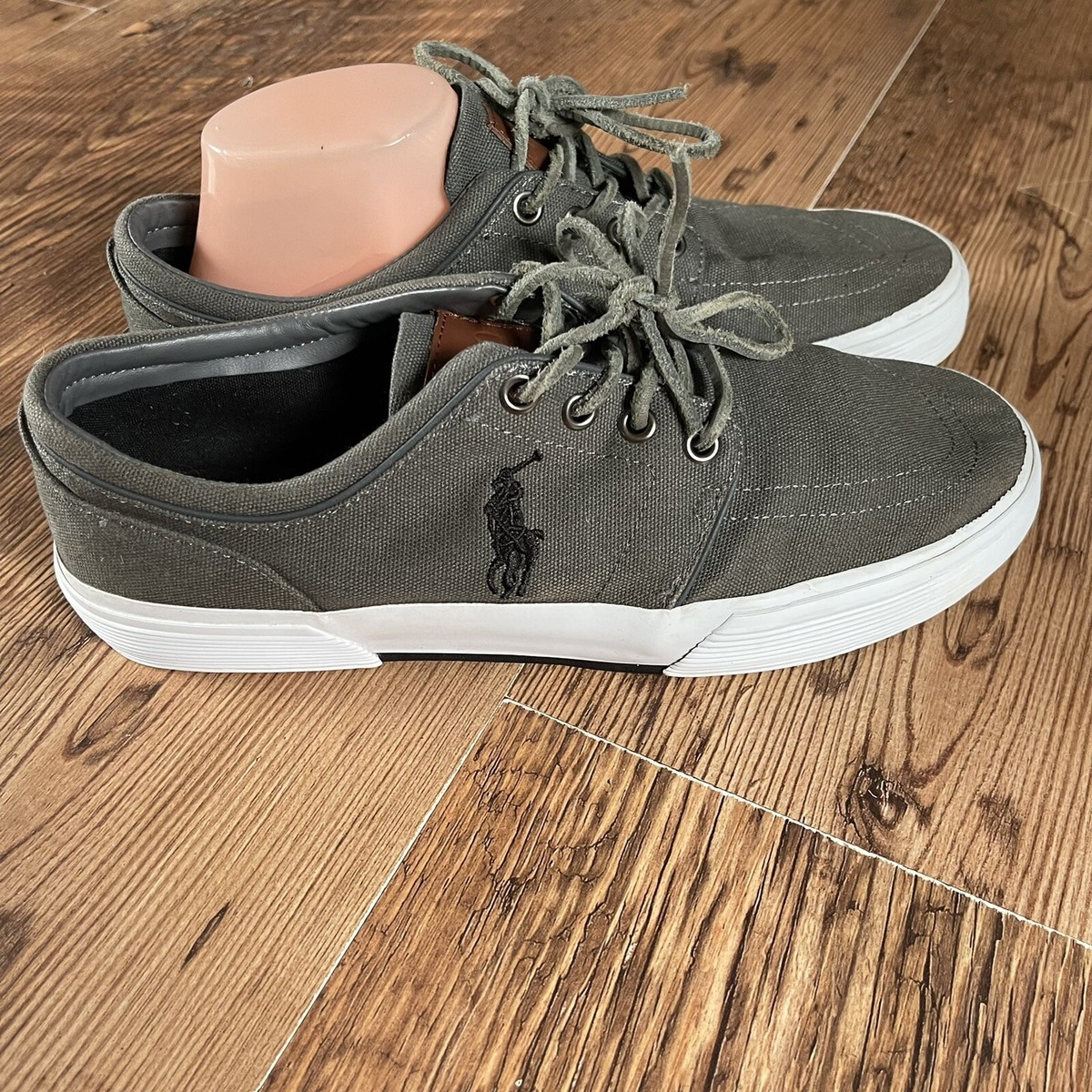 Polo Ralph Lauren Faxon low Mens shoes size Gray canvas