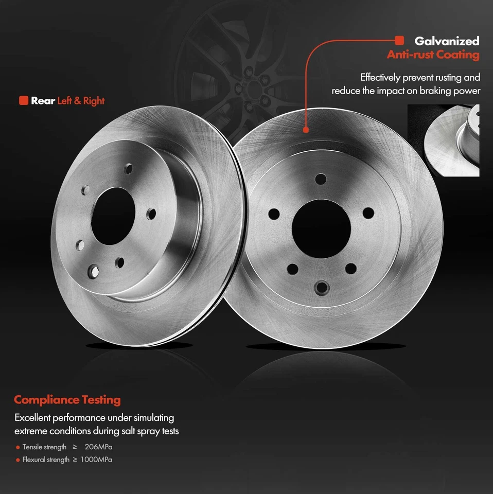 Rotor de disco y pastilla de freno de cerámica para Nissan Rogue 08-19 X-Trail INFINITI trasero Foto 4 de 4