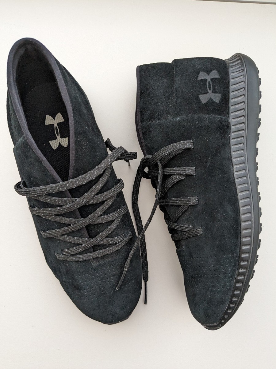 Under Armour Veloce Mid Shoes Sneakers 1296614-001 Black Suede US Men's