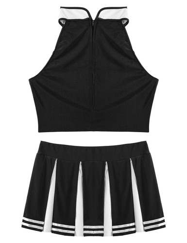 Womens Cheerleader Costume Cheer High School Girl Cosplay Fancy Dress Mini Skirt - Picture 15 of 121