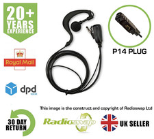 G-SHAPE EARPIECE WITH MIC & PTT FITS MOTOROLA DP2400 DP2600 DP3441 TWO WAY RADIO