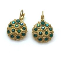Earrings By Mariana Woman Dazzling Green and Green AB Swarovski Crystal